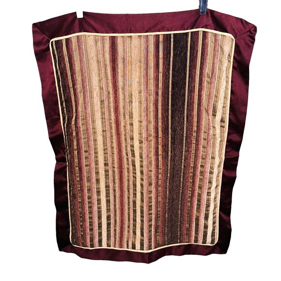 Linden Street Standard Pillow Shams Striped Burgundy and Brown Set of 2 - Picture 1 of 4
